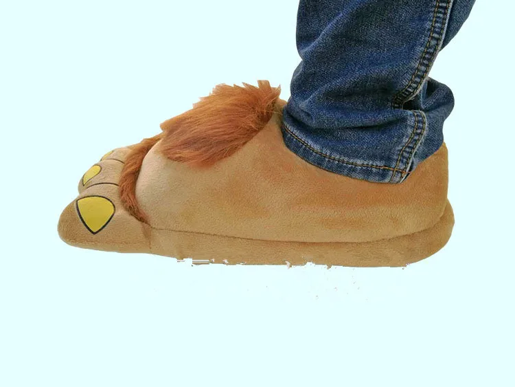 Cartoon Indoor Unisex Home Plush Slipper Soft Stuffed Animal Hobbit Toes Big Feet Creative Hairy Keep Warm Non-slip Winter Shoes