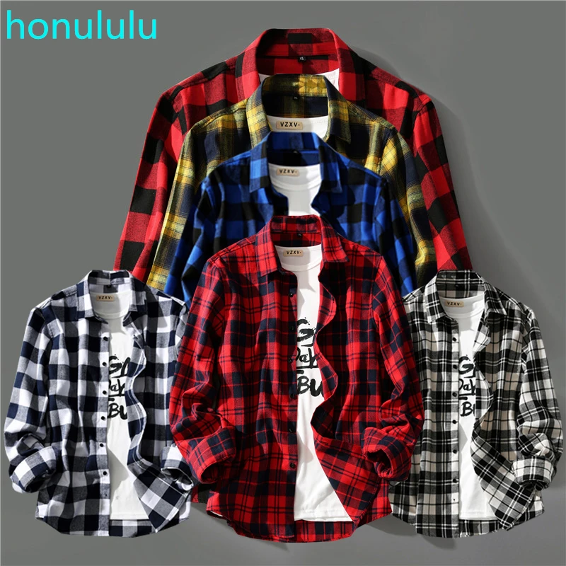 

Japanese summer Hong Kong loose Long Sleeve Plaid Shirt Men's coat youth Korean shirt jacket thin top