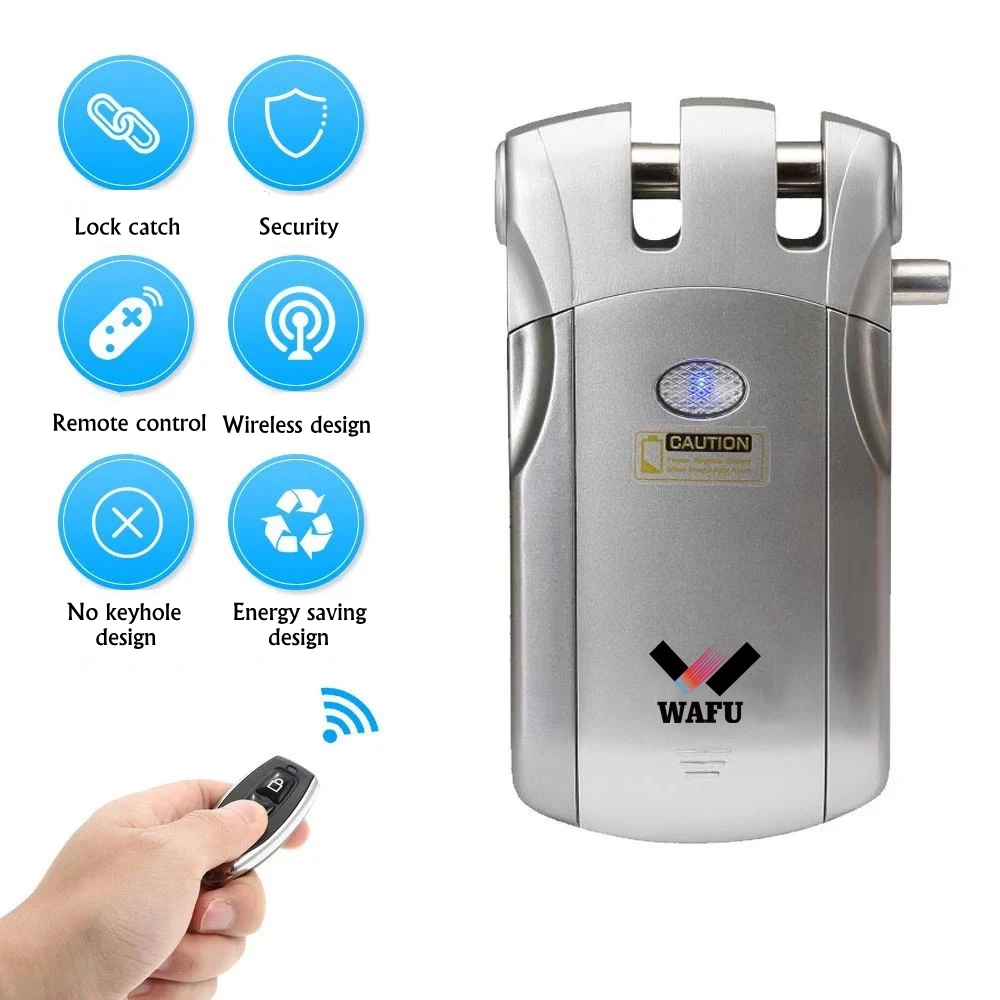 

Remote Electronic Lock Household Indoor Burglar Proof Wireless Invisible Zinc Alloy Modern Simplicity Security Protect Locks