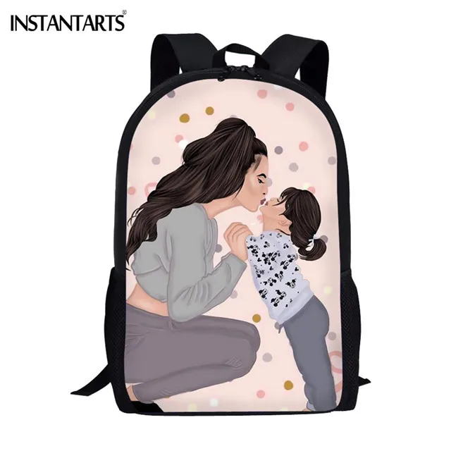 Школьные сумки INSTANTARTS Mom Life с принтом для подростков, Дизайнерские Большие Школьные сумки для подростков, рюкзак для студентов, портфель Mochila - Цвет: HMC1860C