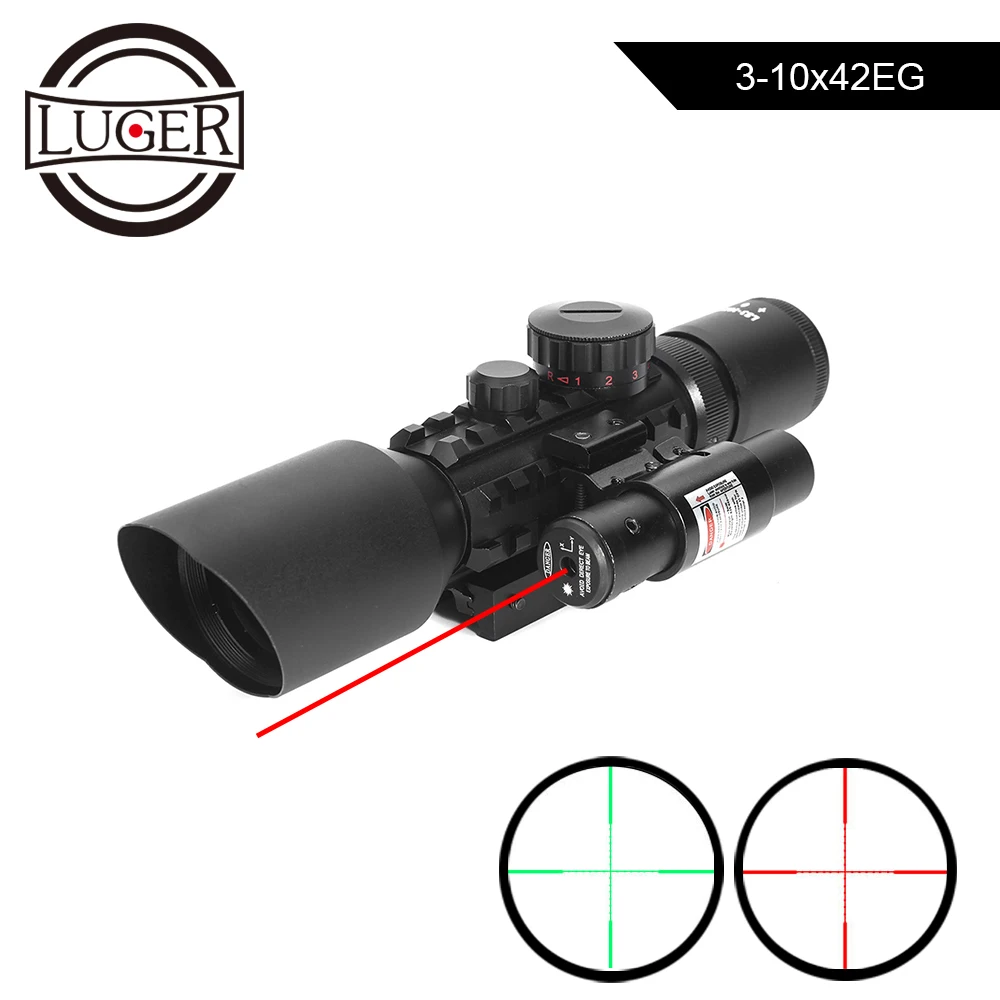 Red Laser Sight Hunting 5.8" Optics Reflex Reticle Rifle Dot Scope Illuminated 