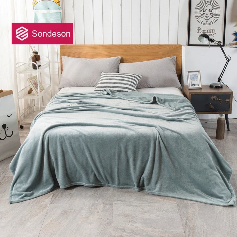 

Sondeson Super Soft Color Warm Coral Fleece Blanket Sheet Bedspread Sofa New Throw Light Thin Mechanical Wash Flannel Blanket