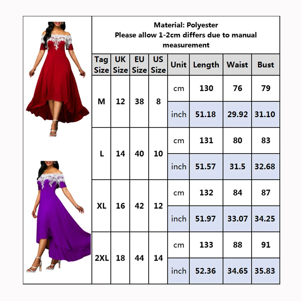 Для Женщин Осеннее кружевное платье с вырезом лодочкой с коротким рукавом и асимметричным подолом платье элегантные женские; с открытыми плечами; платья вечернее платье на вечеринку D40