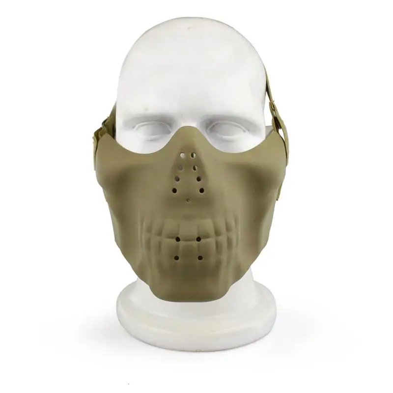 Маска для страйкбола с черепом, охотничий рыцарь, полумаска для лица, эластичная повязка на голову из ТПУ, маска для рта, нижняя защитная маска, маскарадный костюм