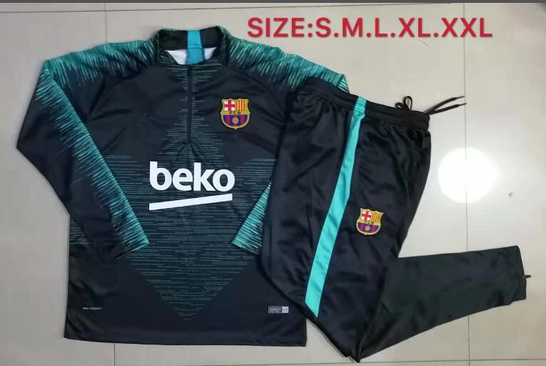 Топ 19 20 года, одежда для футбола, спортивный костюм GRIEZMANN SUAREZ UMTITI, мужской тренировочный костюм на молнии, Футбольная майка - Цвет: Серебристый