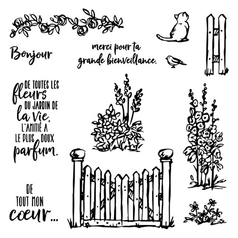 

French Rubber Stamps for Scrapbooking Clear Stamp Summer Silicone Seals Craft Stencil Album Card Make Decoration Sheet