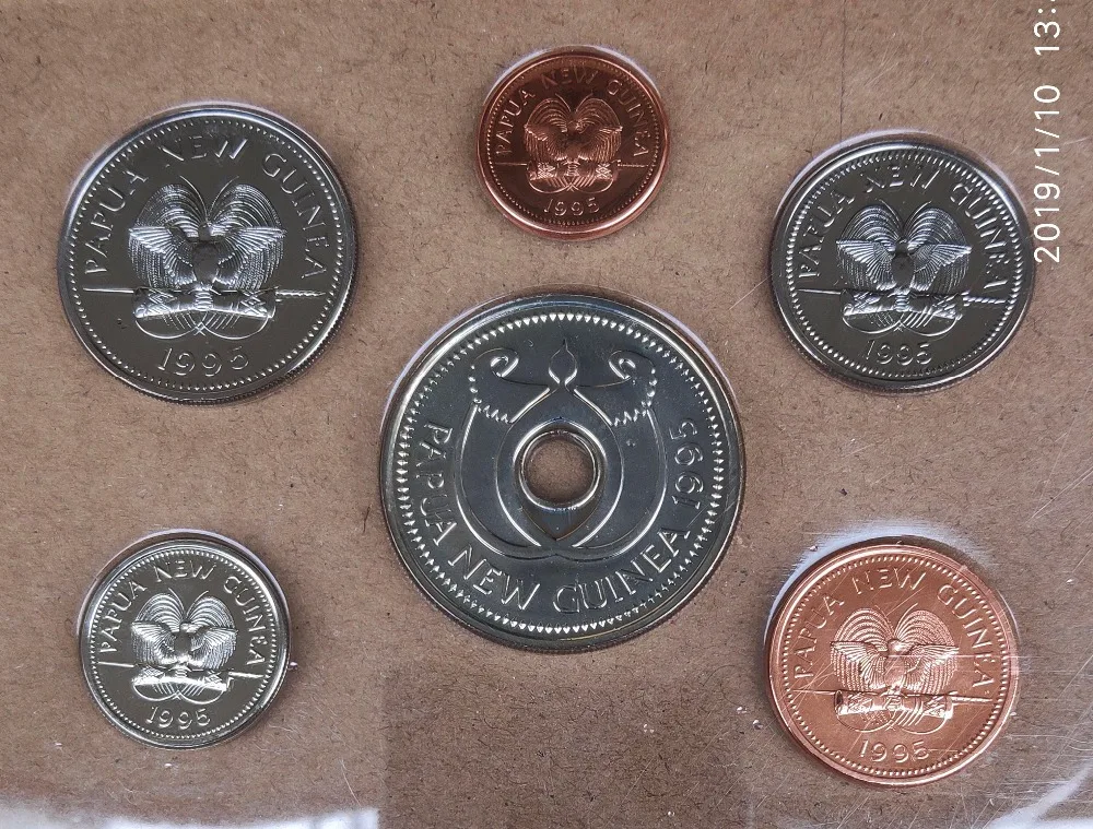 6 шт. в комплекте Папуа-Новая Гвинея 100% настоящая памятная монета оригинальная