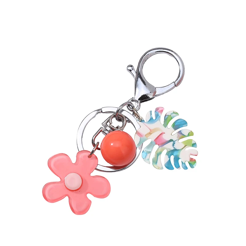 QIAQIAYU Smiley Flower Keychain,Car Keychain, Keychains Keyrings for Women girl,Backpack/fashion Bag/Purse Charm