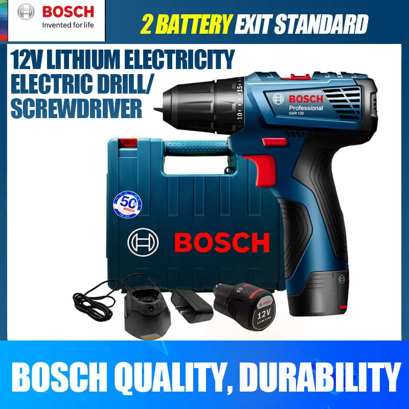 GSR120-LI(2Battery) Bosch GSR 120-Li ручная дрель 12V литиевая дрель бытовой Мощность инструмент Отвертка - Цвет: GSR120-LI(2Battery)