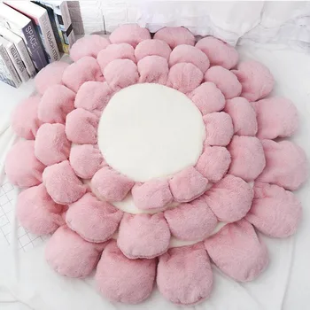 

Flower Shape Pet Dog Mat Pets Cat House Mats Puppy Plush Bed Round Rug Carpet Adult Kids Cushion Short Dogs Soft