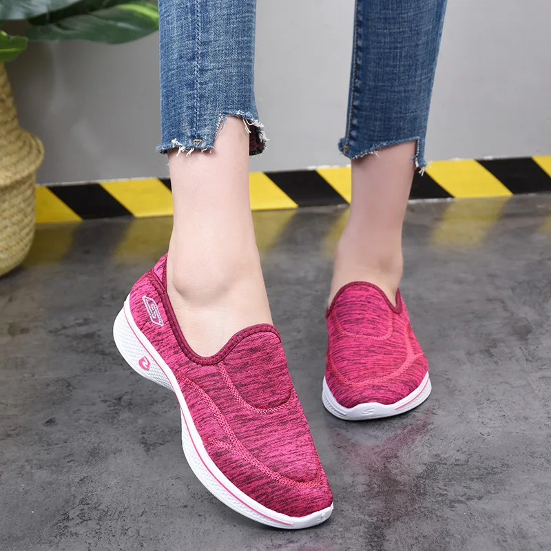Sports Shoes Women 2020 Spring Autumn New Round Toe Shallow Flats Ladies Breathable Flat Cloth Shoes Casual Trend Sneakers Woman