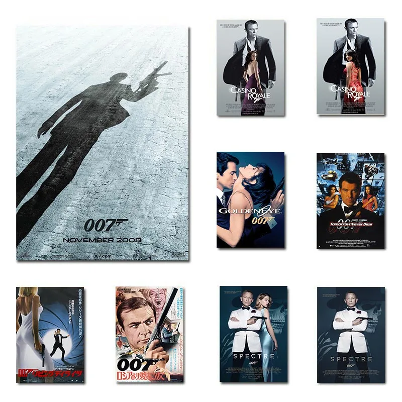 Классический фильм серия 007 винтажный постер из крафт-бумаги с призраком Goldeneye