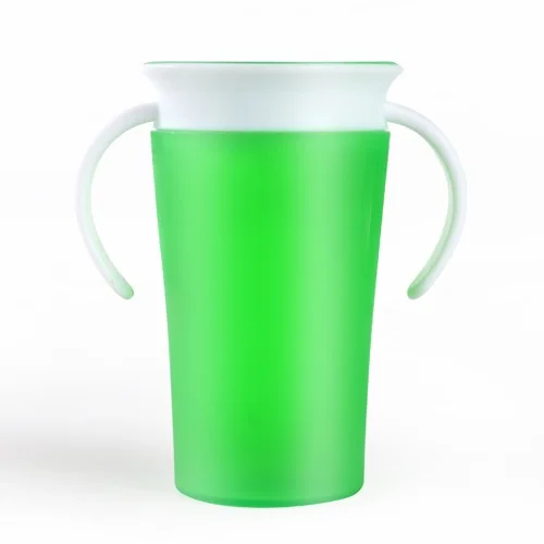 Малыш питьевой 360 градусов чудо тренировка чашка безопасный разлив девочки, мальчики, дети 260 мл предотвратить утечку чашки Необычные чашки - Цвет: Зеленый