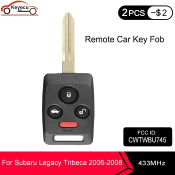 

KEYECU Remote Key Fob 3+1 4 Button 433MHZ 4D62 Chip for Subaru Legacy Tribeca 2006 2007 2008 FCCID: CWTWBU745 IC: 1788D-FWBU745