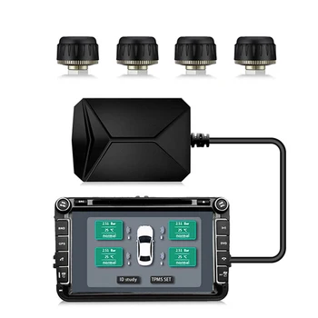 

Onever USB Android TPMS Tire Pressure Monitor Android Navigation Tire Pressure Monitoring Alarm System with 4 Sensors