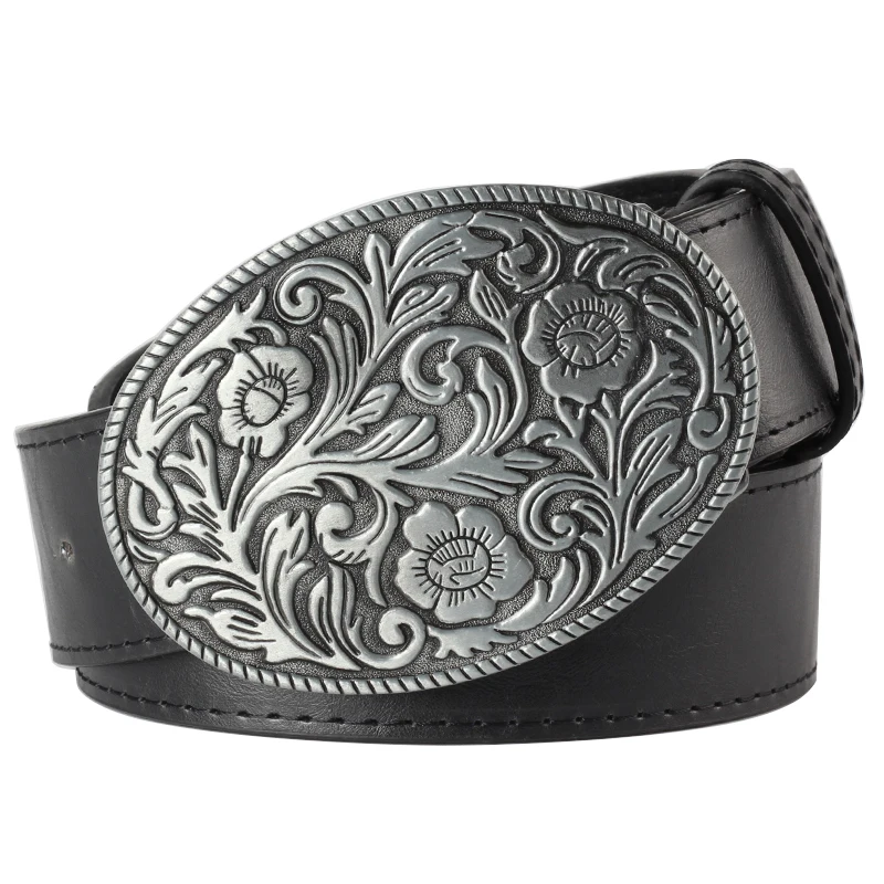 brown belt Rock Punk European Style Bull Head Shape Alloy Buckle Belt Women Men for Jeans Pants 130 115 105cm Black White Brown dragon belt