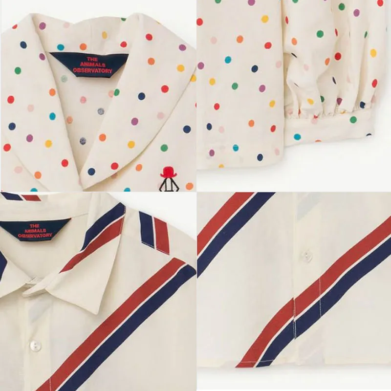 TAO Kids/ г. Зимние топы, модная рубашка в горошек для малышей роскошные корейские топы для детей, брендовая одежда для мальчиков и девочек Осенняя рубашка с длинными рукавами