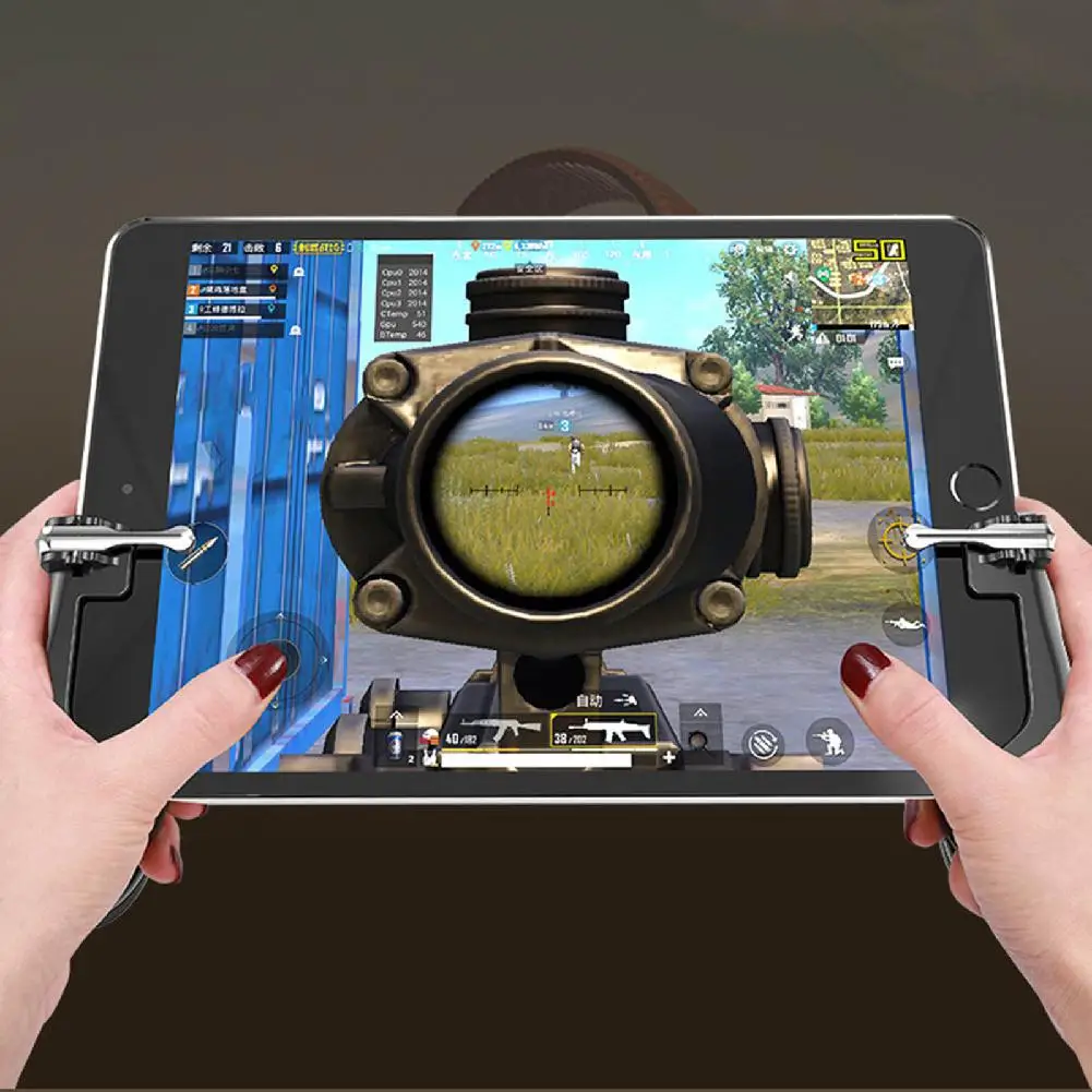  BEESCLOVER H2 Gamepad PUBG Mobile Trigger Shooter Controller Joystick for iPad Android IOS