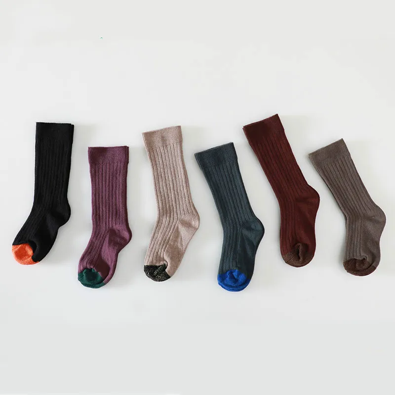 Детские носки для девочек однотонные дизайнерские хлопковые унисекс