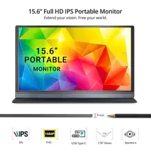 15,6 дюймов Портативные Мониторы Full HD ips 15,6 ЖК монитор экран 1920*1080 Компьютер сенсорный монитор с кожаный чехол для ноутбука