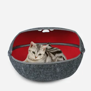 

Pet Dog Cat Tent House Kennel Winter Warm Nest Felt Cat Litter Sleeping Mat Animal Puppy Cave Sleeping Mat Nest Pet Supplies