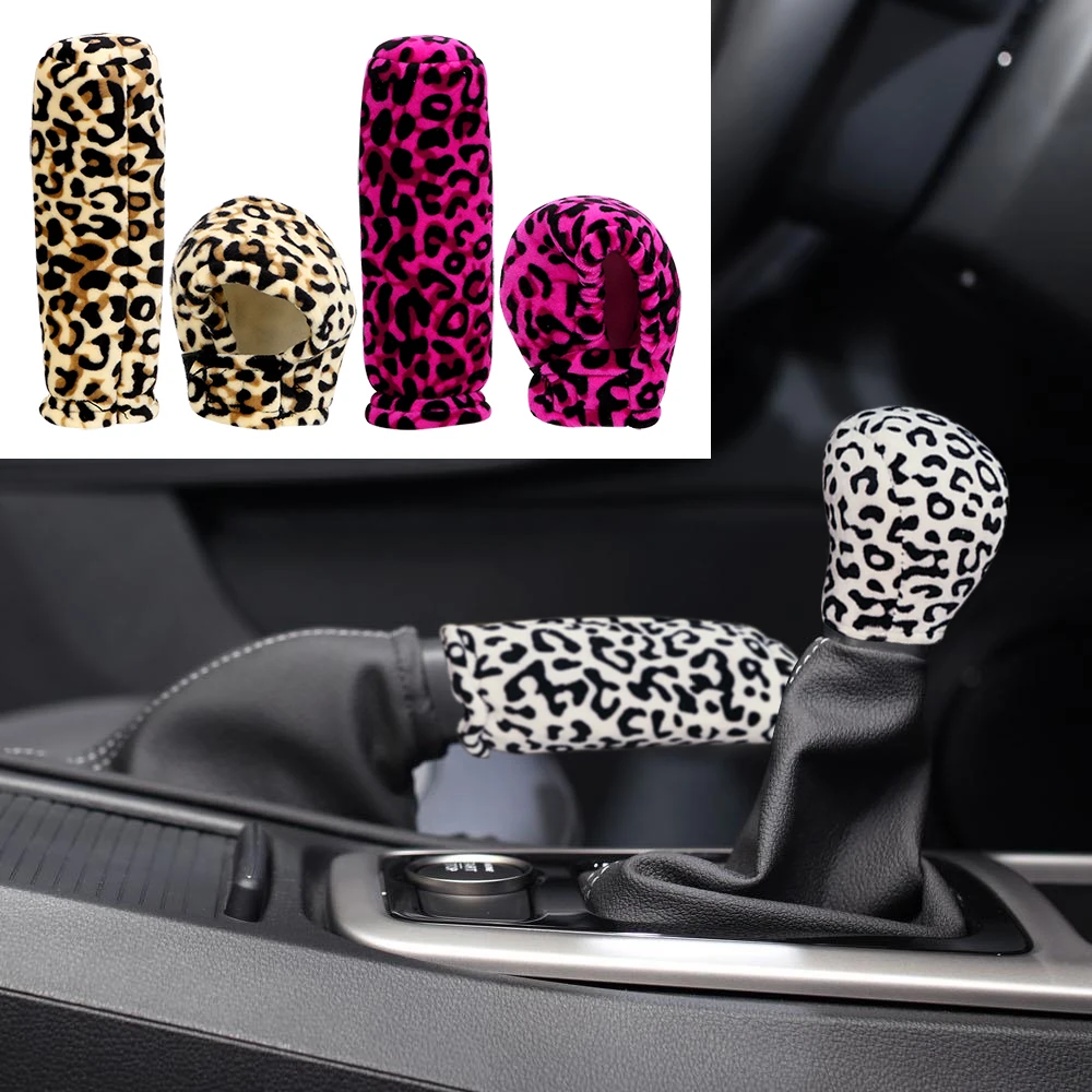 Car Gear Shift Knob Collars Handbrake Grips Cover Protector Anti Slip Kit Interior Accessories hand brake cover gear head cover