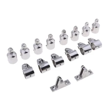 16 шт. лодка Бимини верхняя арматура из нержавеющей стали-конец+ челюсть горка+ палубная петля для Гидроциклов/яхты Лодка аксессуары морской