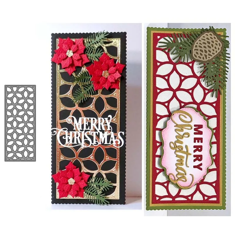 

JC Rectangle Leaves Background Shape Metal Cutting Dies Scrapbooking Frame DIY Card Make Stencil Craft Folder Model Album Decor