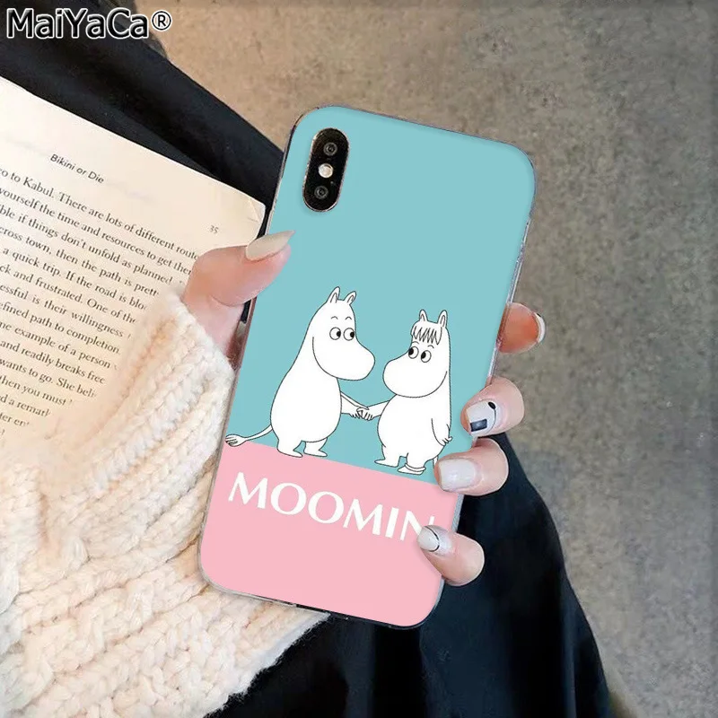 MaiYaCa Hippo moomin, милый чехол для телефона из ТПУ с изображением животных, черный чехол для iphone 11 pro 8 7 66S Plus X XS MAX 5s SE XR