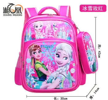 

Disney Frozen Elsa Princess Backpack For Baby Girls Waterproof Schoolbag With Pencil Case Set Spider-Man Boys Schoolbag