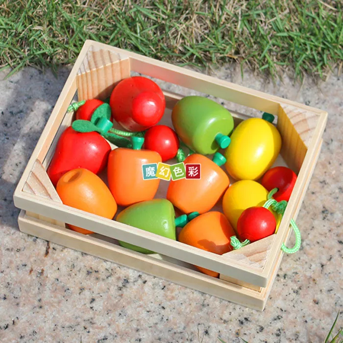 

Wooden Toys Fruit Cut Children Play House Cutting Wooden Box Wooden Gift