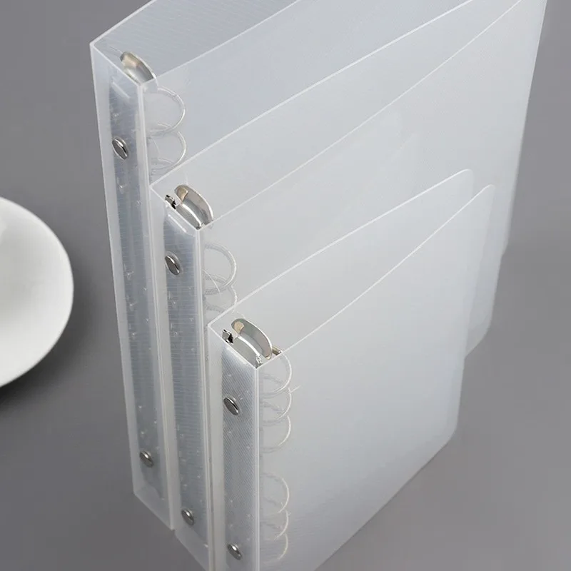 

Creative new product transparent twill PP loose-leaf shell A6A5 six-hole B5 nine-hole hand account shell binding binder