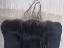 Hueso recto 13x4 cabello humano cierre Frontal de malla Natural brasileño suave cabello Remy 150% de densidad Pre arrancado Frontal SuperIcon