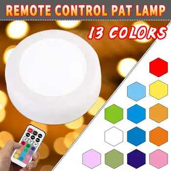 

8/6/4 PCS LED Under Cabinet Light RGB 12 Colors Touch Dimmable Wireless remote Night Puck Lamp Stair Hallway Kitchen Cupboard