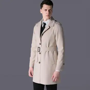 

Coat Luxury Medium Long Single Breasted Khaki Mens Jackets And Coats Plus Size 6xl Men Casual Windbreaker Man Trench