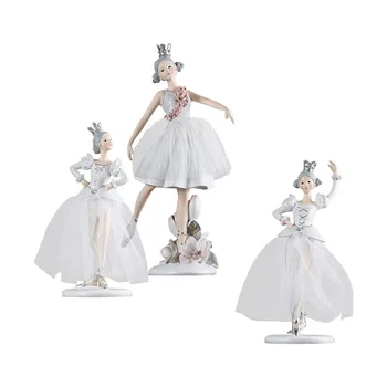 

European Ballerina Statue Ballet Girl Figurines Miniature Sculpture Model Diy Resin Ornament Wedding Decoration Birthday Gifts