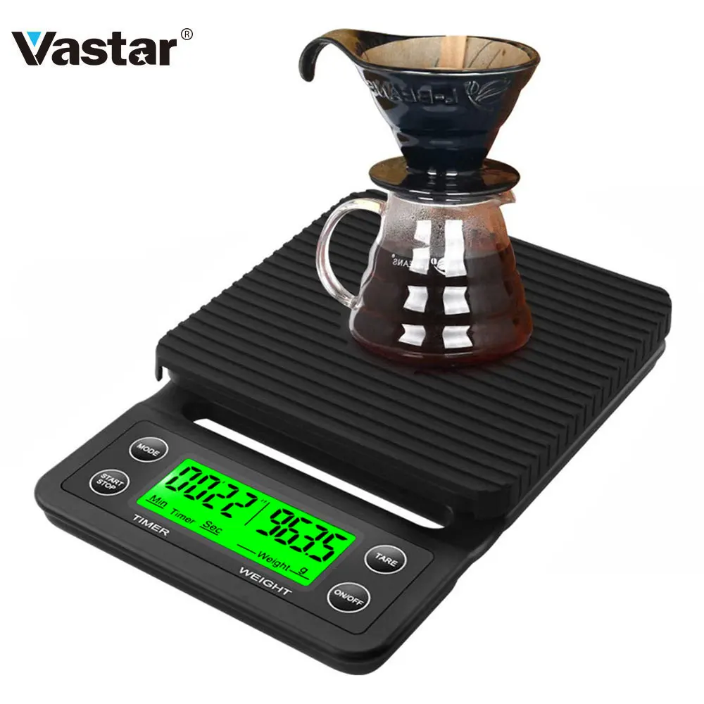 Весы для кофе Vastar с таймером портативные электронные цифровые кухонные весы ЖК