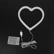 Сердце дизайн неоновый светильник светодиодный декоративный светильник Ночной светильник s вечерние Декор для дома(розовый USB штекер без батареи
