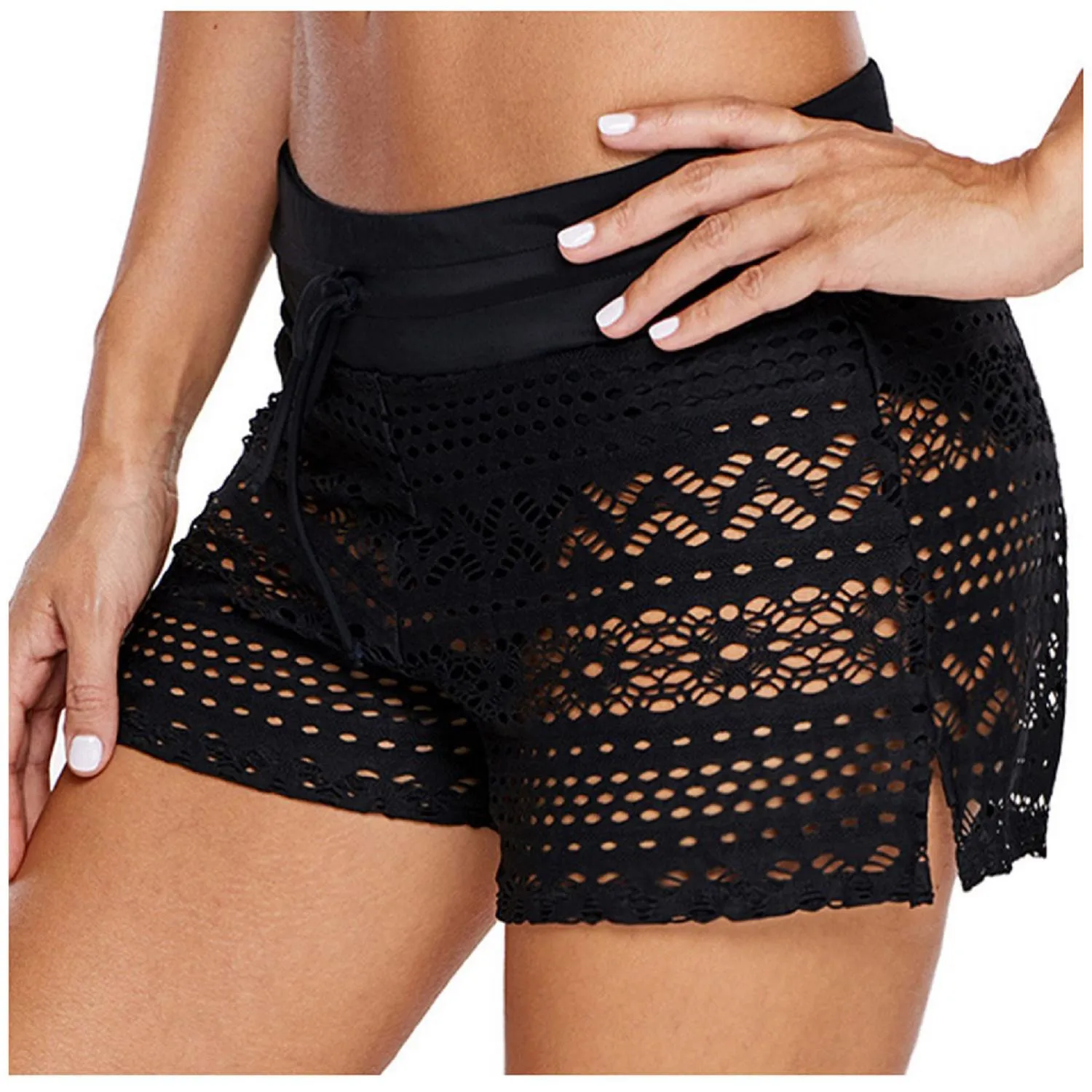 Korean Style Summer Shorts Women Ladies Black Lace Shorts Ladies Boxer Hot Spring Swimming Shorts Велосипедки Женские 2021 Sexy 1