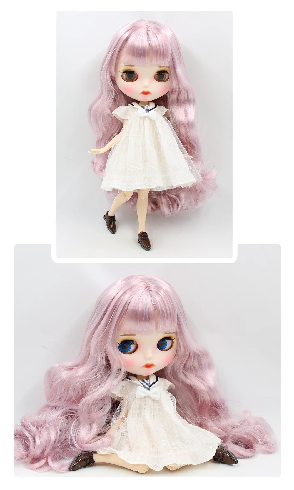 Jolie - Premium Custom Neo Blythe Κούκλα με Πολύχρωμα Μαλλιά, Λευκό Δέρμα & Ματ Πρόσωπο 1