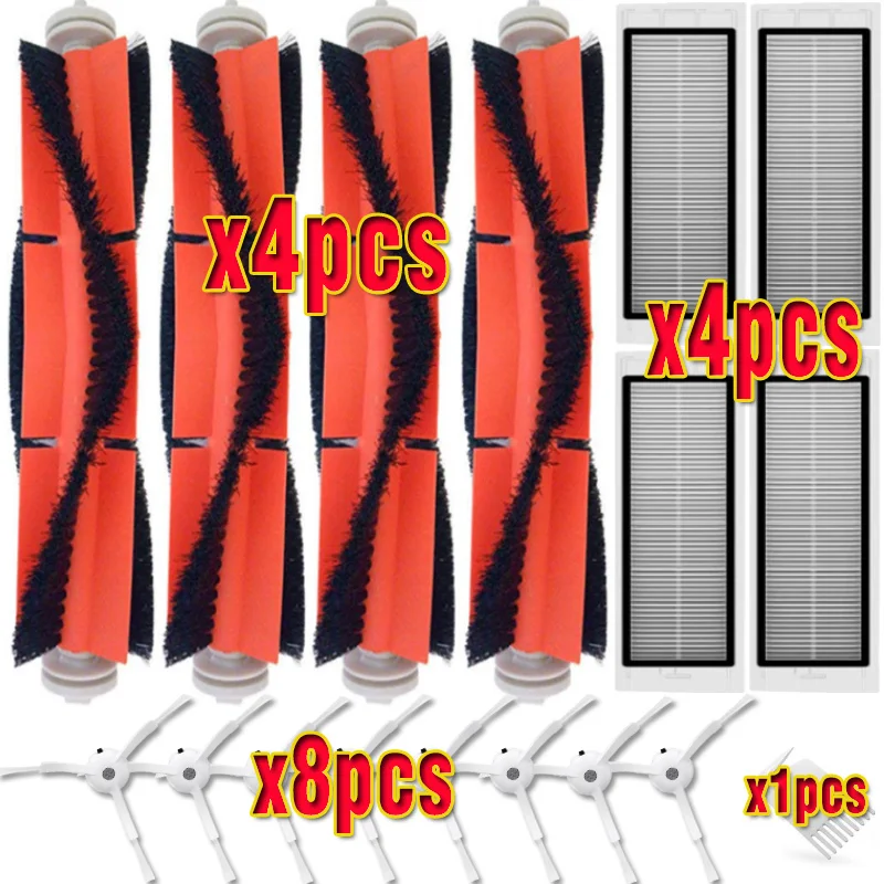 

4*HEPA Filter+8*Side Brush+4*Main Brush for XIAOMI MI Robot 1/2 Generation Roborock S50 S51 Vacuum Cleaner Parts replacement