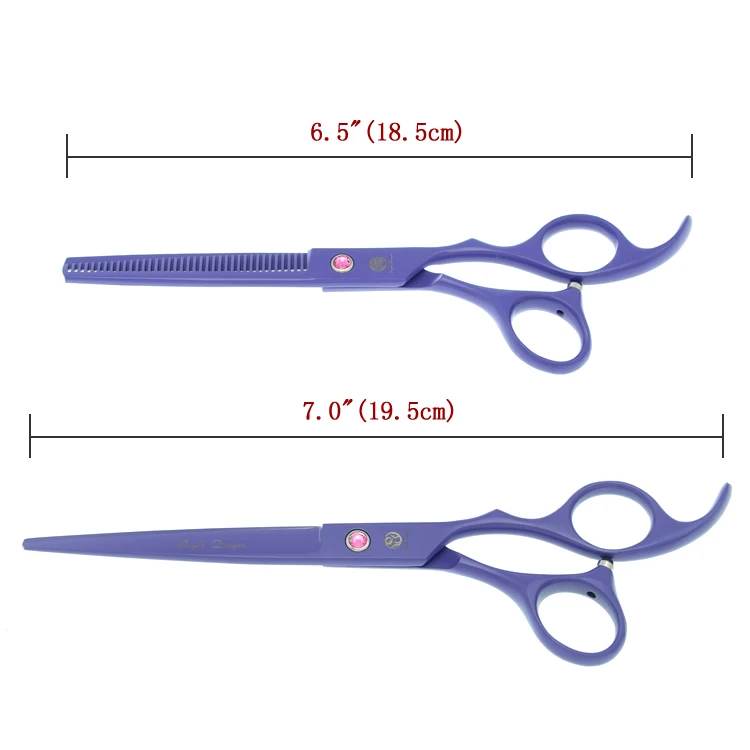 Фиолетовый дракон сталь 7," ножницы для ухода за собакой ножницы для резки домашних животных истончение обрезки клипер изогнутые Tesoura триммер для животных LZS0373