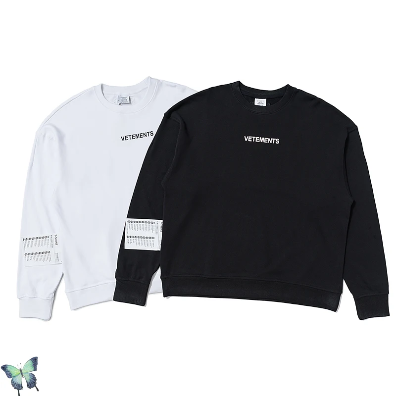 

Autumn Winter Big Label Vetements Sweatshirt Men Women Cotton High Quality Simple Sweatshirts Vetements Pullover