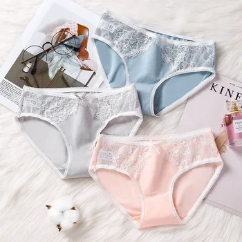 

Comfortable New Ladies' Underwear Panties Retro Lace Sexy Pure Cotton Crotch Underpants Seamless Underwear Lingerie