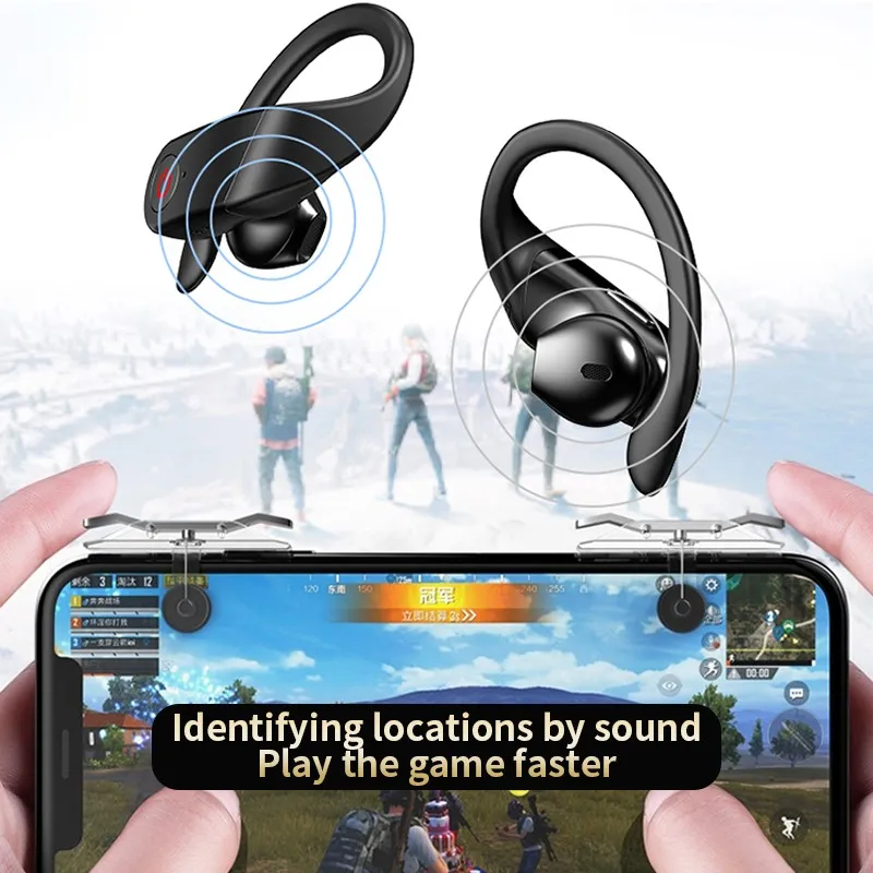 High Performance HIFI Stereo Earbuds Earphone Ear Hook Monitors Single Dynamic Driver Hi Res HDSS IPX6 Waterproof LED Power TWS
