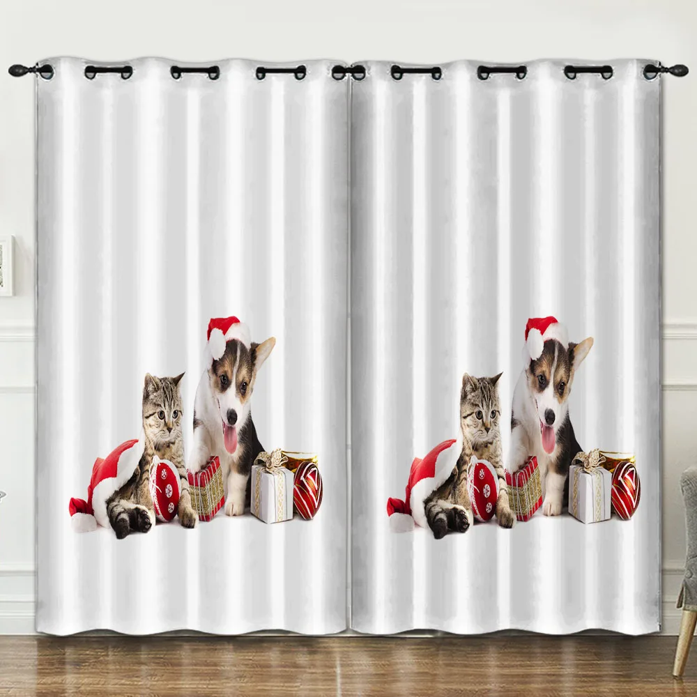 

Cats and dogs room decoration curtain background decoration cloth pink curtains luxury1