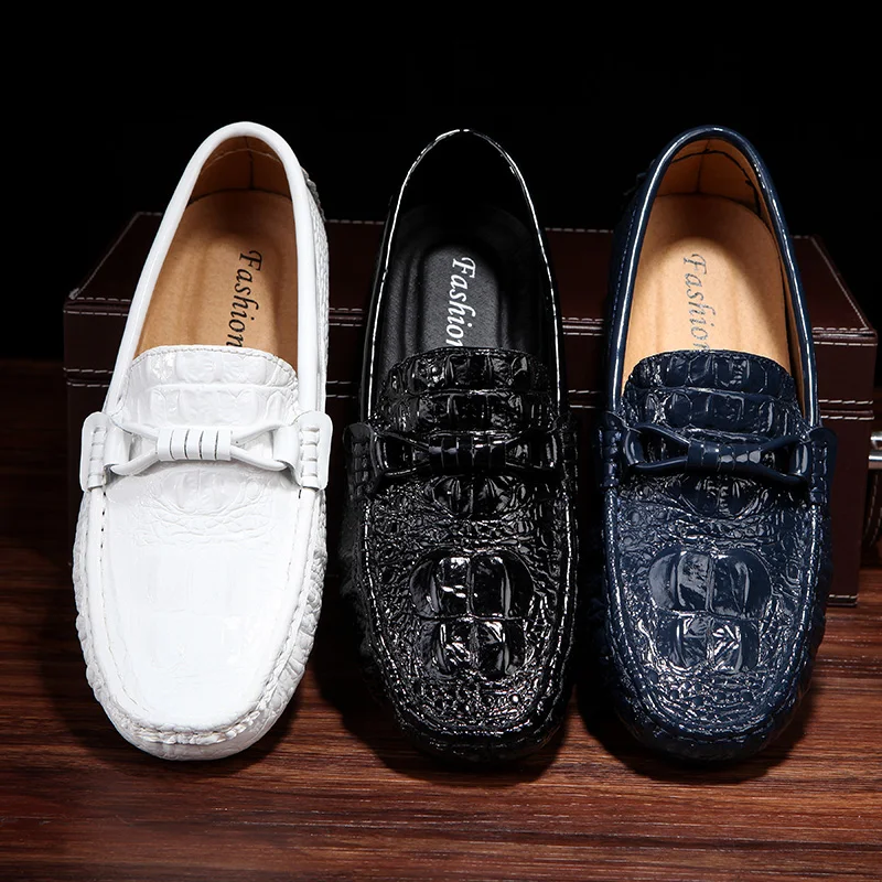 

Big Size 37-47 Crocodile Pattern Men Casual Shoes Fashion Mens Shoes Loafers Men Moccasins Slip on Man Flats Male Driving Shoes