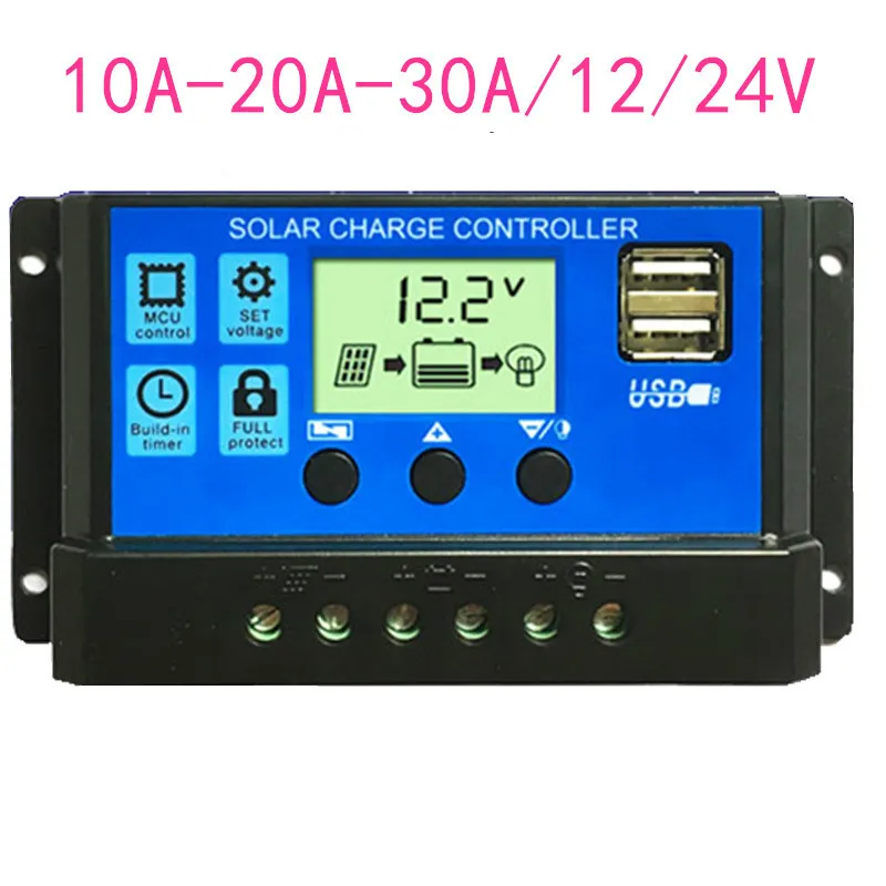 

Universal Solar Charge Controller 12/24V/10A/20A/30A Fully Automatic Photovoltaic Recharging Panel Street Lamp Solar Controller
