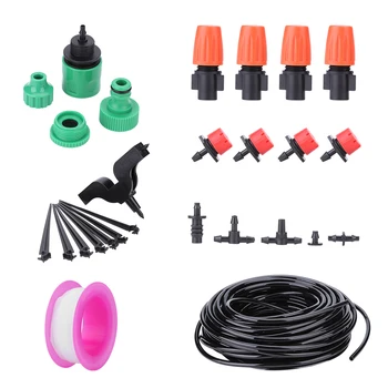 

1set 10m/15m Garden Watering Hose Sprinkler Automatic Micro Drip Cooling Atomization Irrigation System Mist Spray Watering Tools