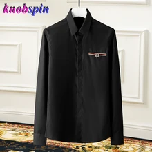 Осенне-зимние Брендовые мужские рубашки, однотонные мужские рубашки с длинными рукавами, высококачественные тонкие деловые рубашки для мужчин, Chemise homme